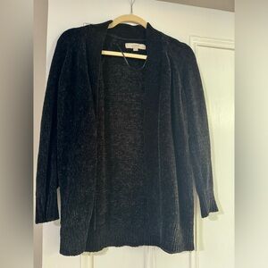 Loft Black Chenille Cardigan XXSP